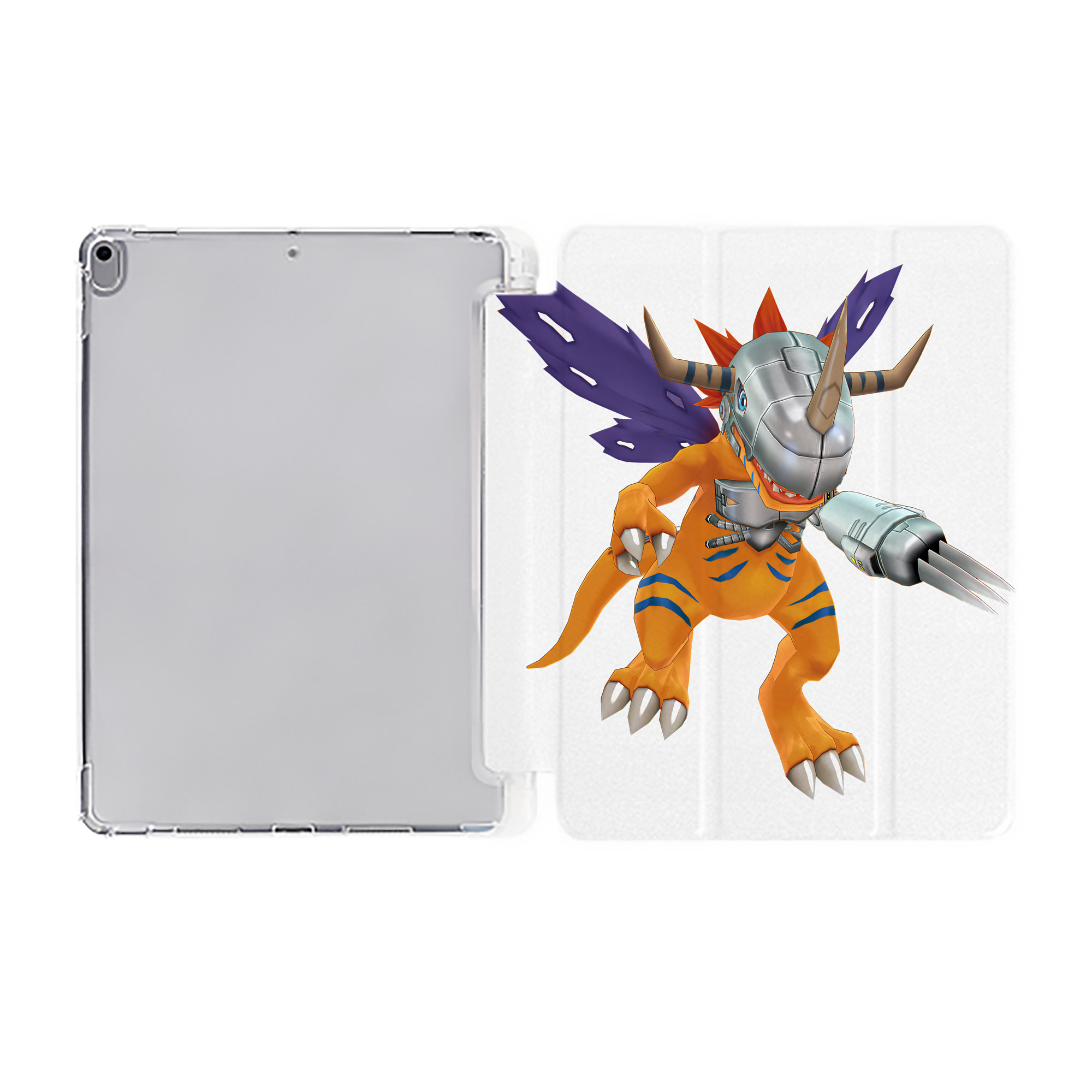 （画像用） Digimon デジタルモンスター/デジモン IPad ケース ペン収納付き 三つ折りスタンド PUレザー×シリコン 対応機種9.5/10.5/10.9インチ